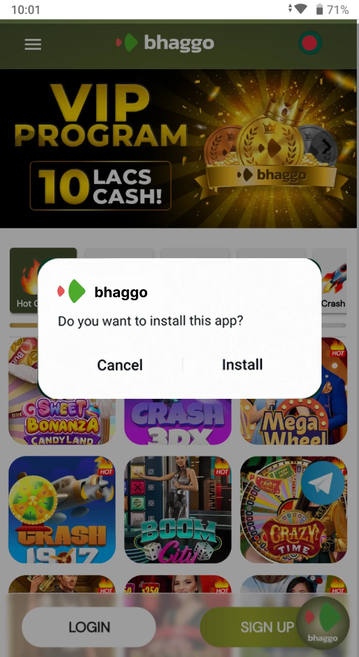 How to install the Bhaggo online casino application on your Android phone.