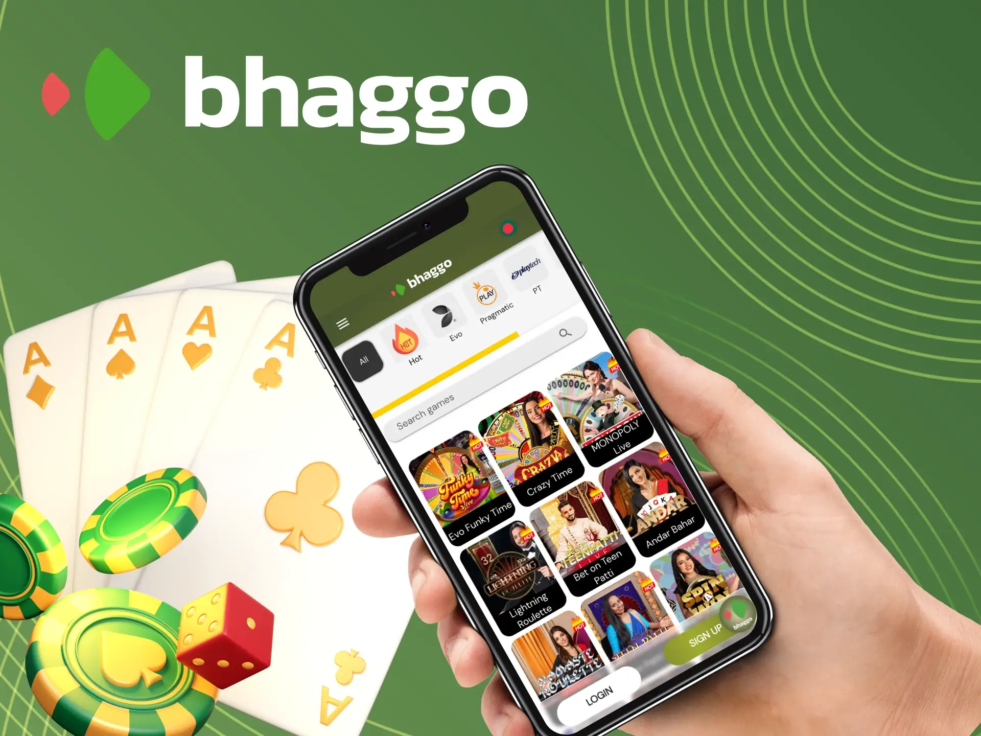 Which casino games at Bhaggo online casino can you play from your phone.