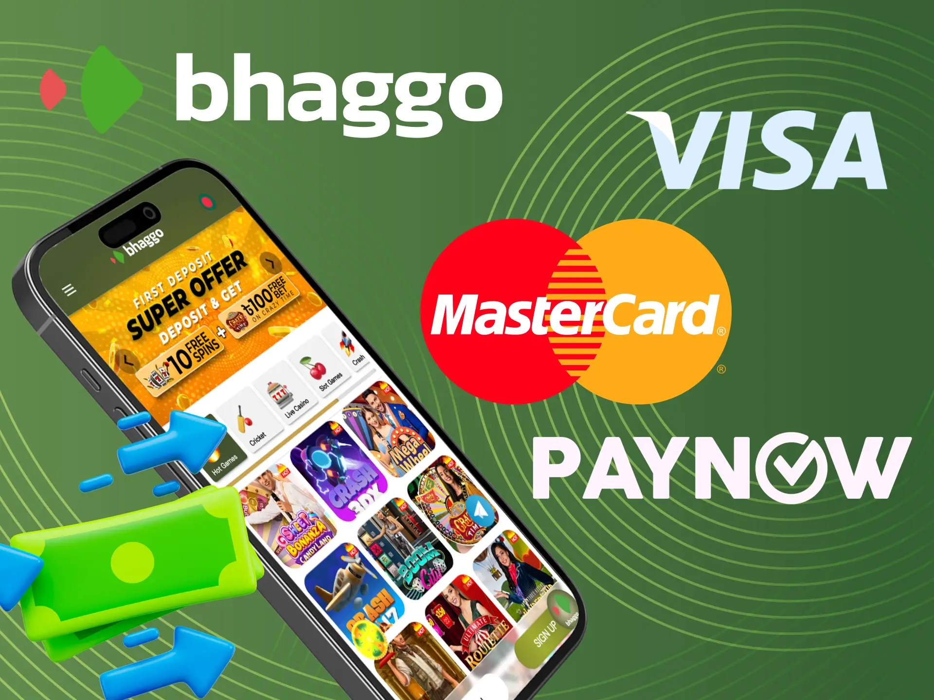 How can I make a deposit on Bhaggo online casino website.