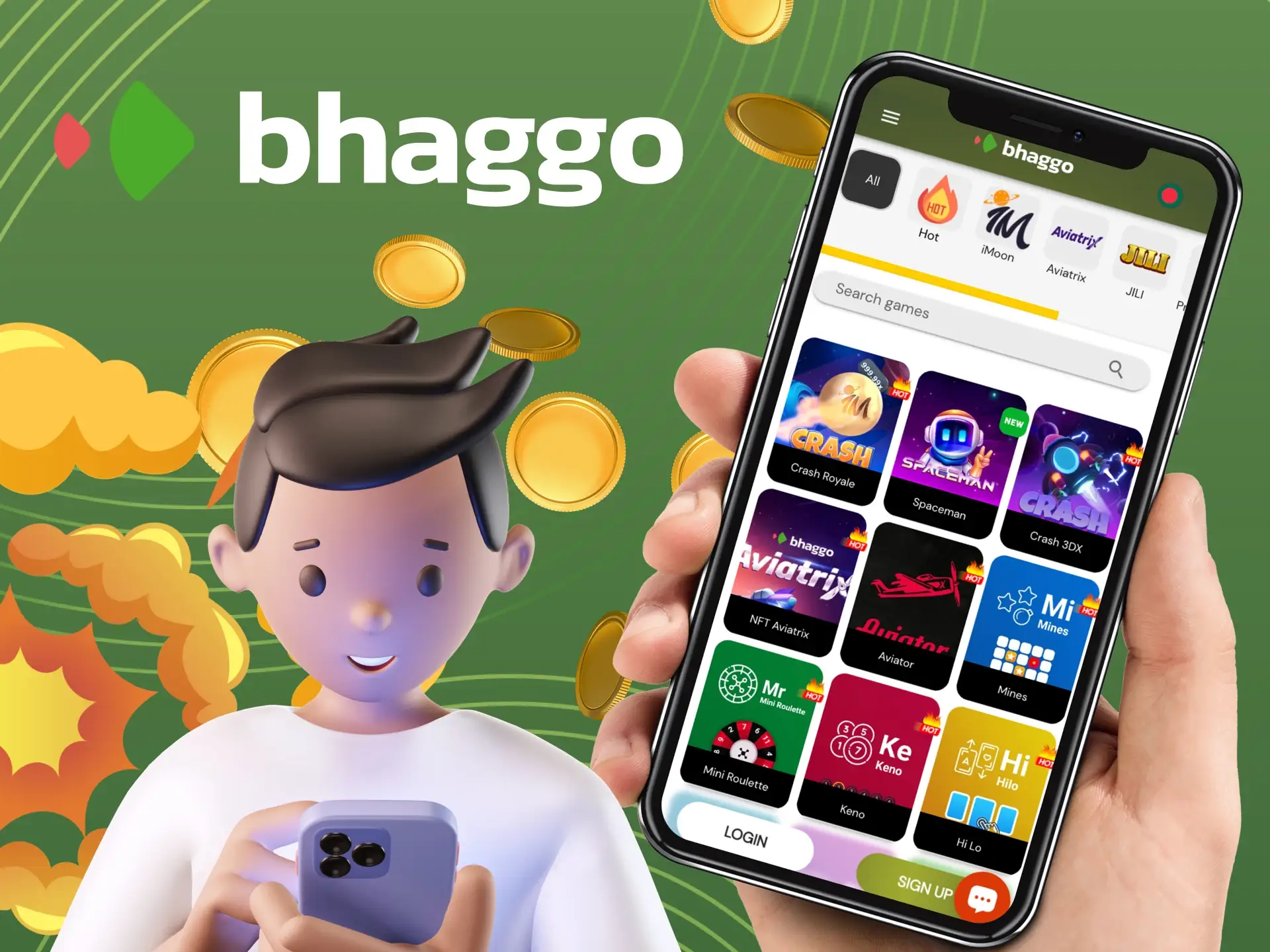 Bhaggo crush games on your mobile device.