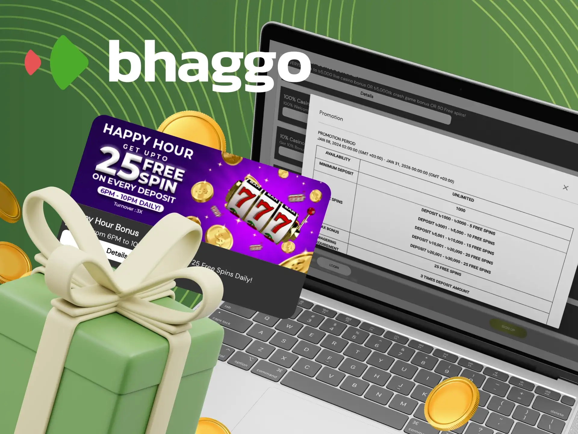 What is Happy Hours Bonus at Bhaggo Online Casino.