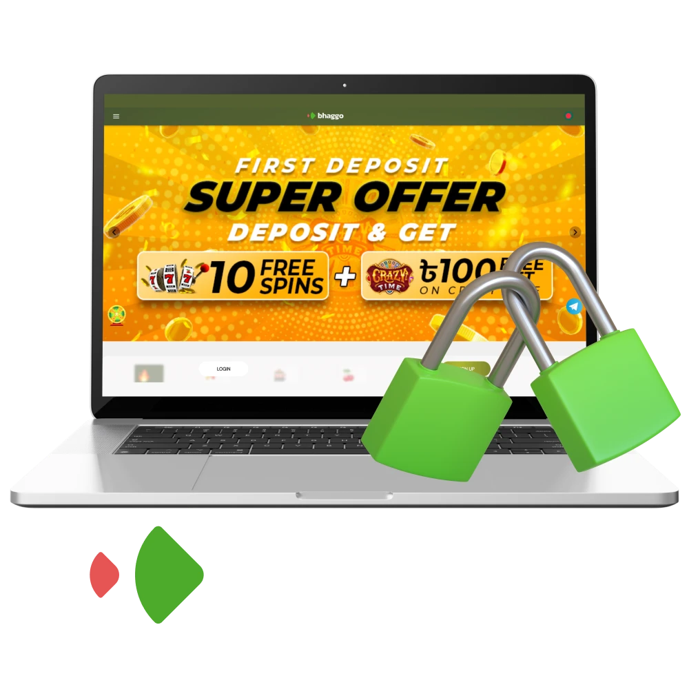 What approach does Bhaggo online casino take to protecting player data.