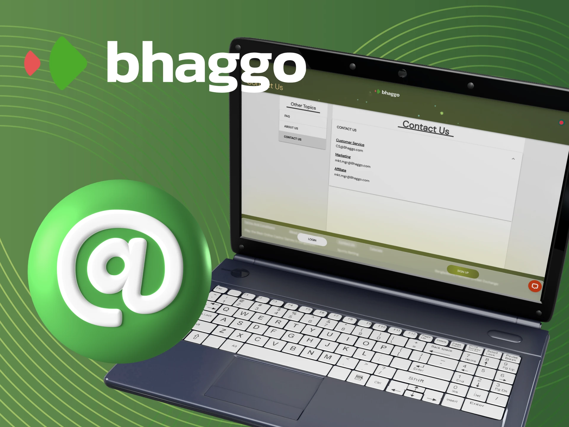What email can I write to the Bhaggo online casino support service.