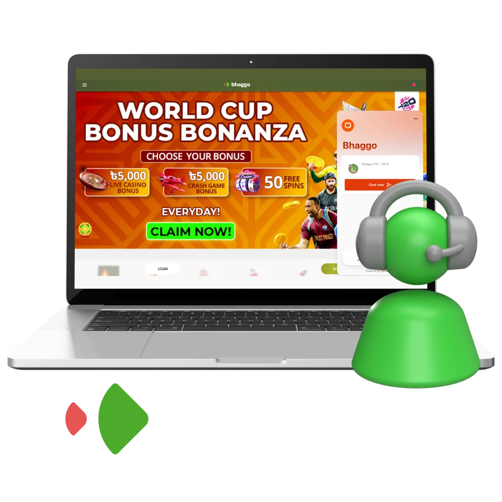 How to contact Bhaggo online casino support.