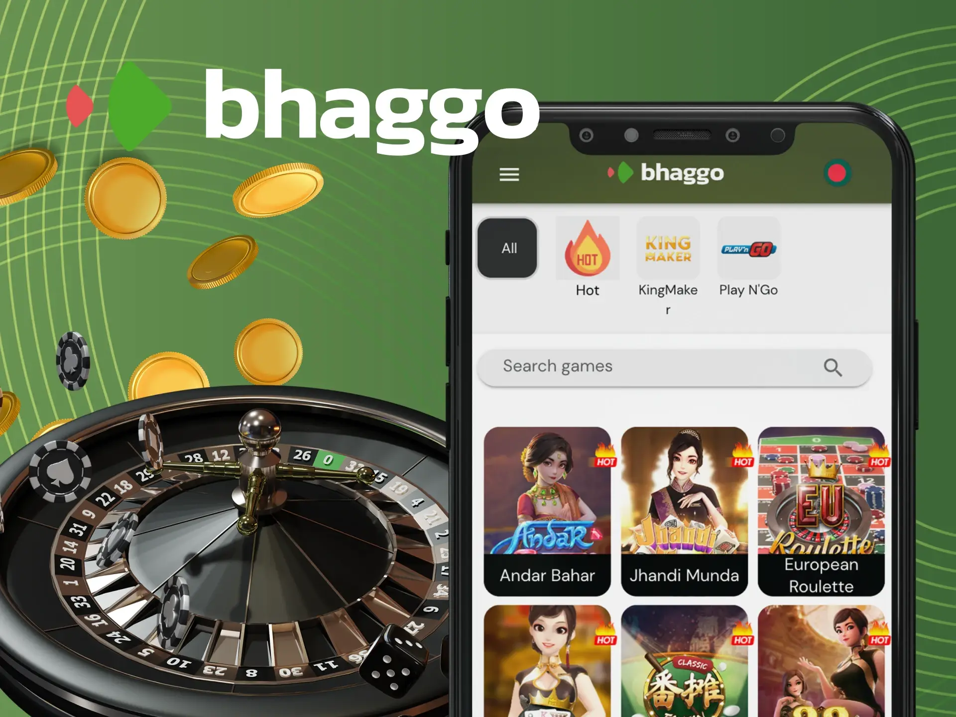 Enjoy Bhaggo table games on your mobile device.