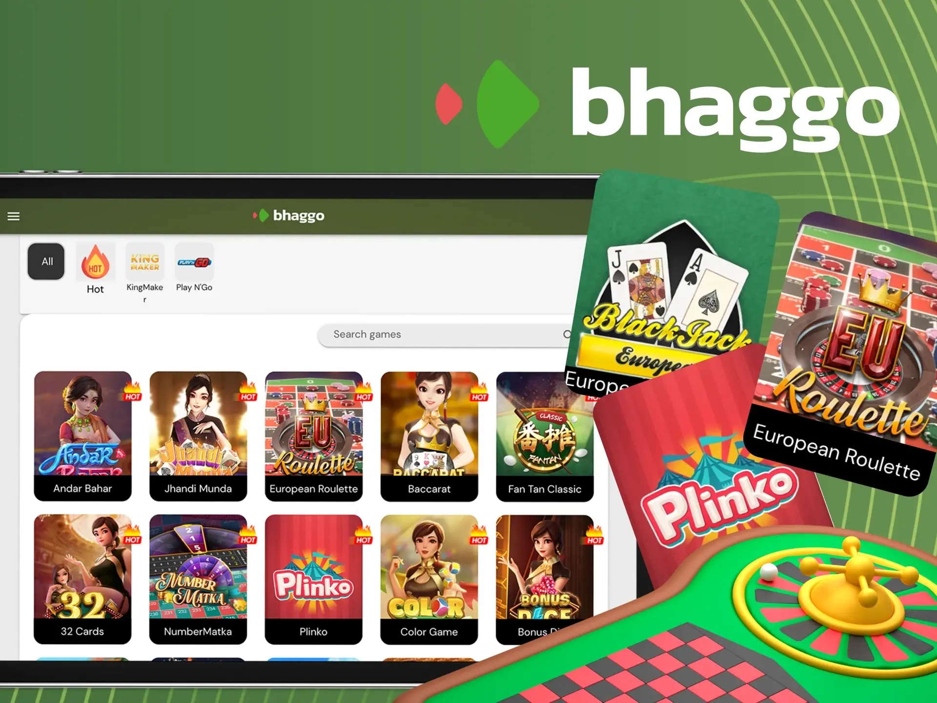 The most popular table games at Bhaggo.