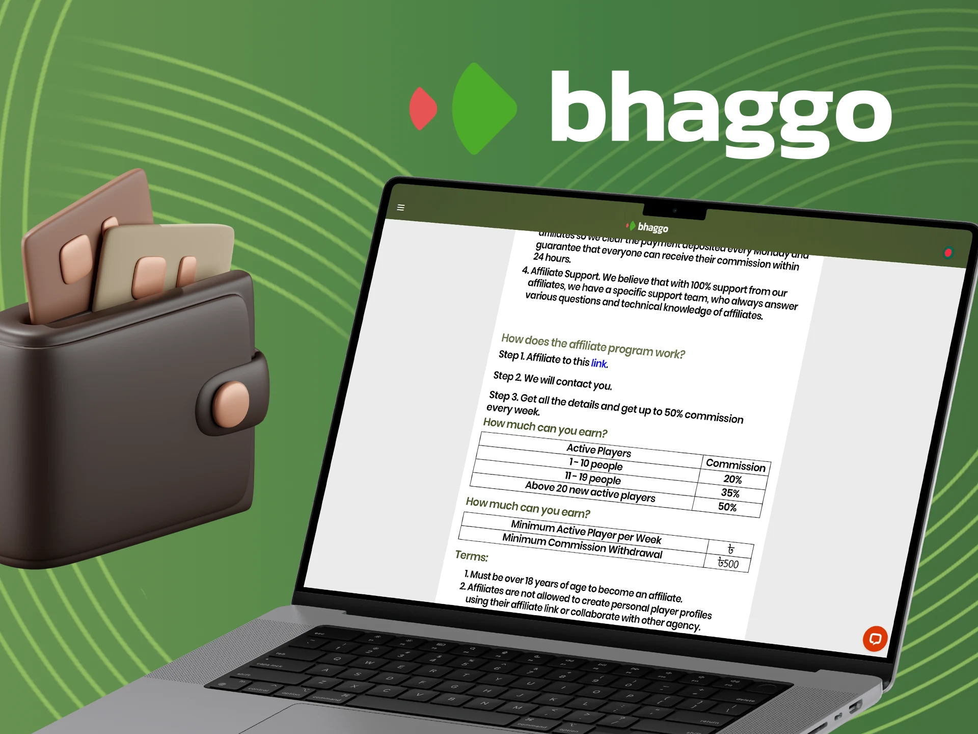 Withdrawing funds under the Bhaggo affiliate program is not difficult.