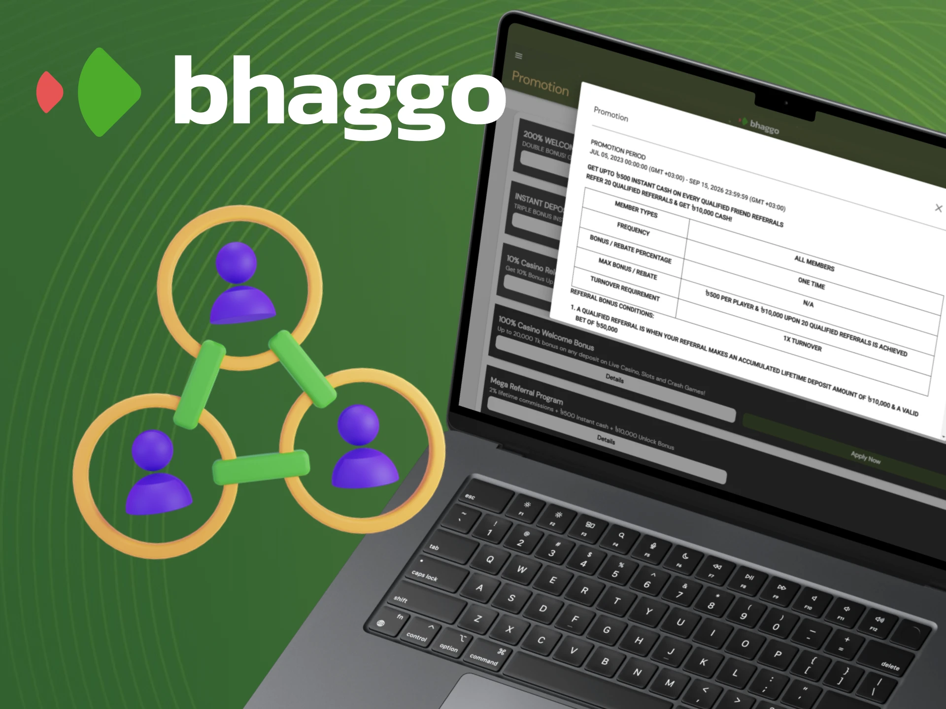 Learn how to participate in Bhaggo's referral program.